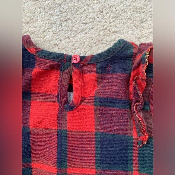 Mud Pie Size 12-18 Months Santa Embroidered Plaid Tunic - Picture 6 of 6